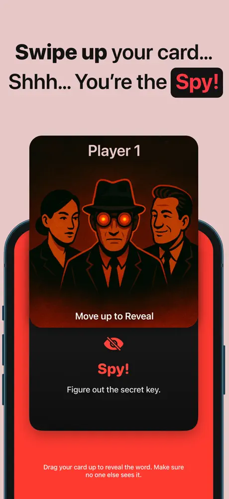 Spy party game main screen - new game and options