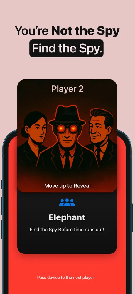Spy party game lobby - select players for undercover word game