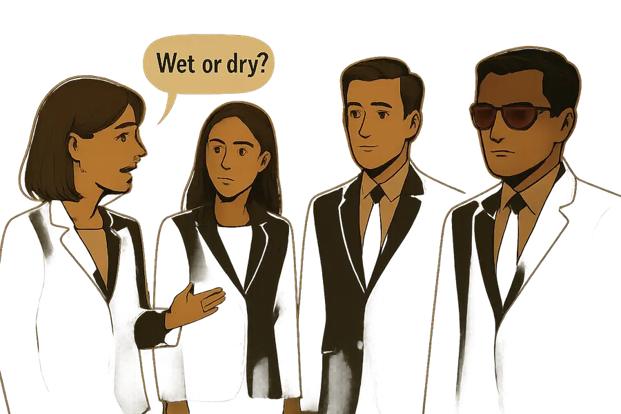 Spies in undercover party game - players who must guess the secret word